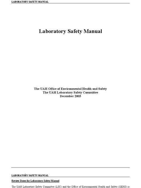 Lab Safety Manual Radioactive Contamination Laboratories
