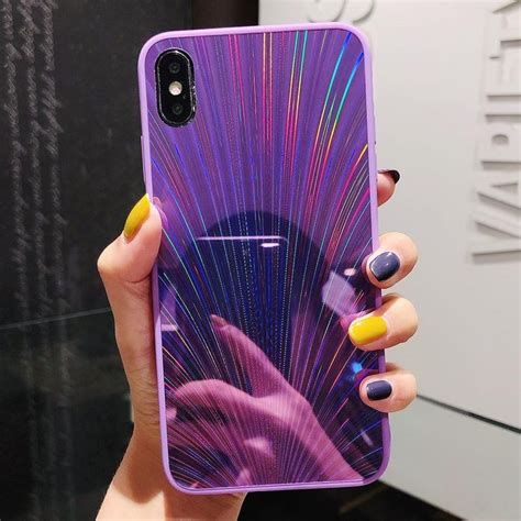 Symmetric Rave Glitter Holographic Prism Laser Iphone Case For Iphone X