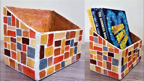 How To Make Book Organizer Diy Book Holder Cardboard Craft Youtube