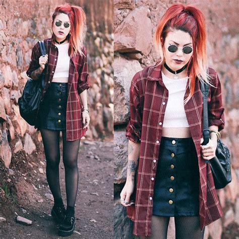 Pin By Paisleynet On Punk Style Punk Outfits Fashion Plaid Outfits