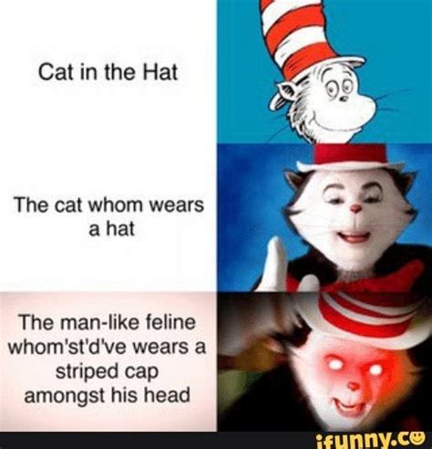 Pin On Funny Cat In The Hat Memes