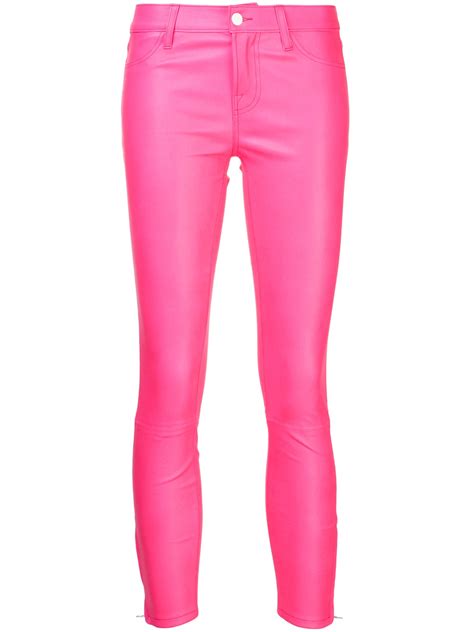 J Brand Mid Rise Stretch Jeans In Pink Pink Purple Lyst