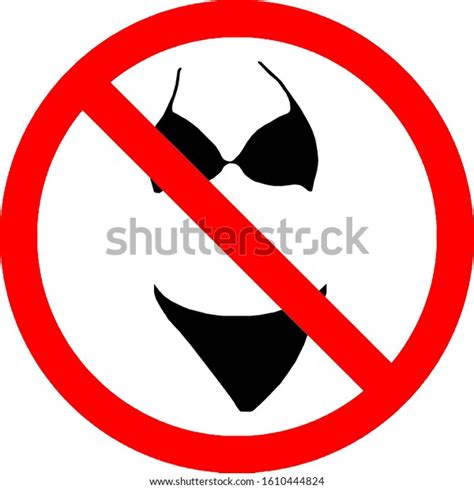 No Bikini Sign On White Background Stock Illustration 1610444824 Shutterstock