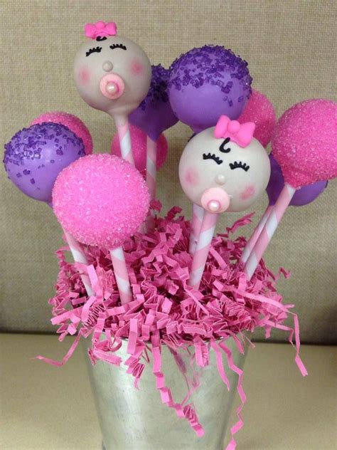 After you know the theme, you need to choose a cake that's right for the number of guests, as well as picking delicious flavor combinations that the mom and everyone. It's a GIRL!!! Baby Shower cake pops ~ purple & pink ...