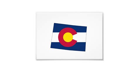 Colorado State Outline Map And Flag Photo Print Zazzle