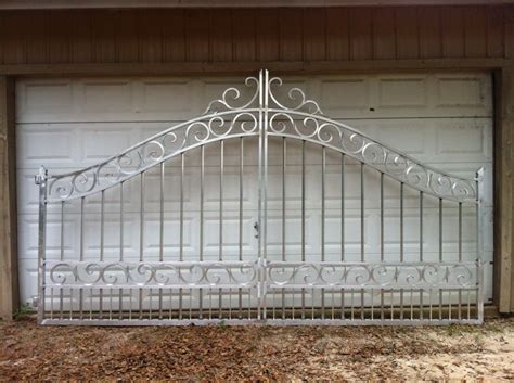 14 Ft Aluminum Driveway Gate With Hand Forged Scrolls Made By Iron