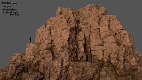 3d Model Mountain Rock Vr Ar Low Poly Cgtrader