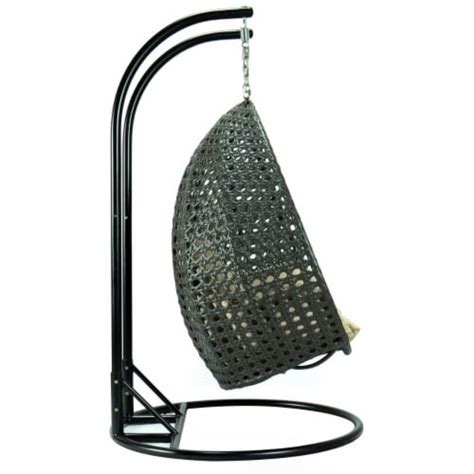 Leisuremod Escch 57tp 78 X 57 X 27 In Charcoal Wicker Hanging 2 Person