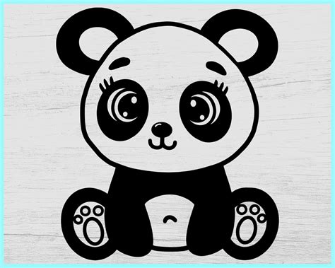 Panda Svg Panda Clipart Fichiers Svg Et Contour Svg Panda Etsy