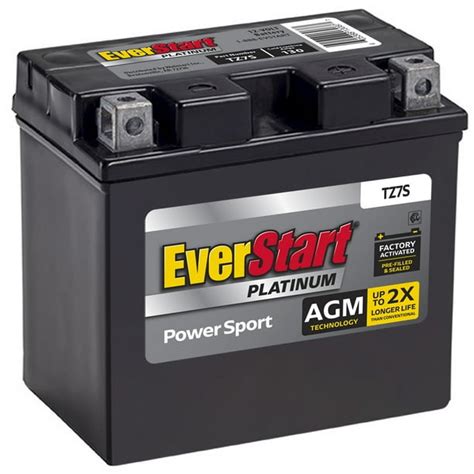 Everstart Premium Agm Power Sport Battery Group Size Tz7s 12 Volt 130