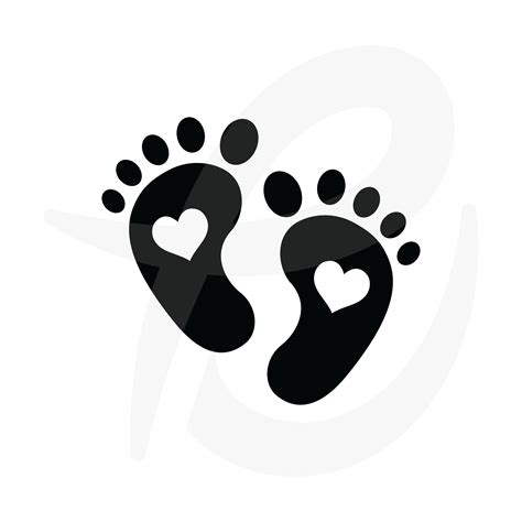 Baby Foot Prints Silhouette Feet Clipart Free Svg File Svg Heart The