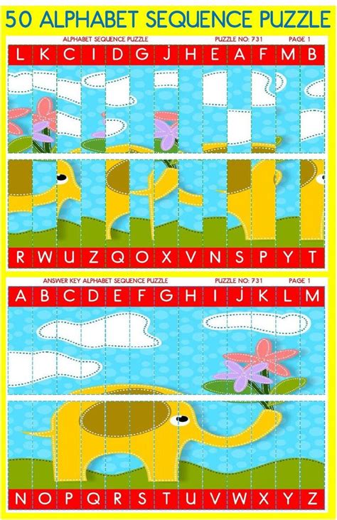 50 Animal Puzzle Alphabet Sequence A-Z. Printable Puzzle - Etsy