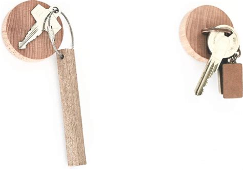 Anaan Cimukou Wooden Magnetic Key Holder Wall Key Hooks Storage