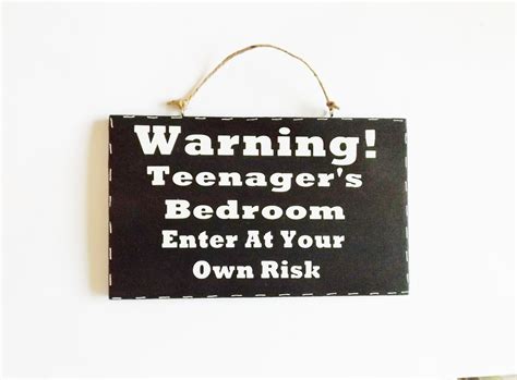 Teenagers Bedroom Warning Sign Home Decor Funny T For Kids