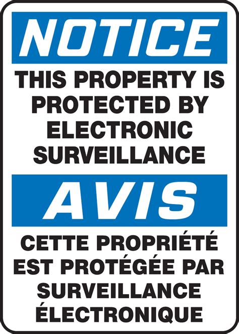 Property Protected By Surveillance Bilingual Osha Notice Sign Mtfc810