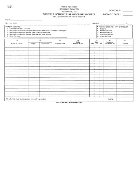 Fillable Form Ga 1a Motor Fuel Tax Multiple Schedule Of Gasoline