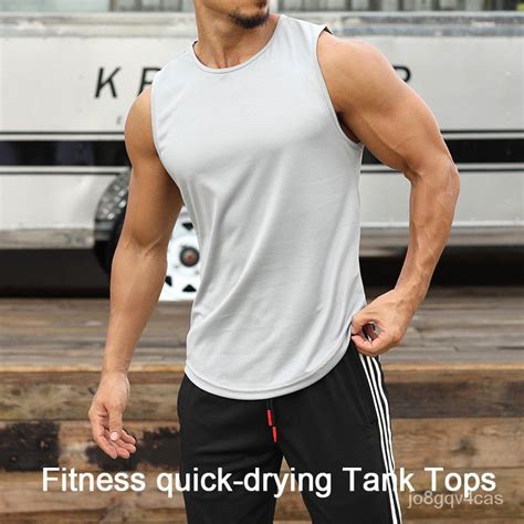 Men S Sports Tank Tops Quick Drying Elastic Vest Gym Fitness Training