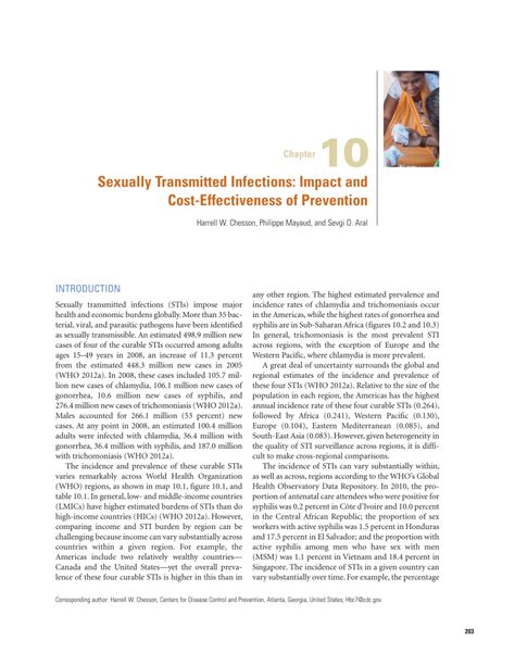 Pdf Sexually Transmitted Infections Impact And Cost Effectiveness Of