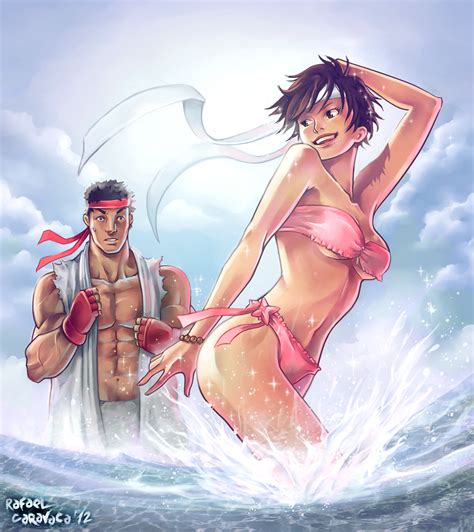 Kasugano Sakura And Ryu Street Fighter Drawn By Rafaelcaravaca