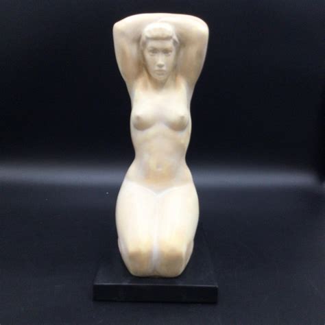 Bruno Mankowski German Kneeling Nude Female Sculpture Barnebys