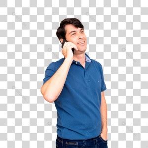 Homem Falando ao Telefone Com a Mão no Bolso PNG Transparente