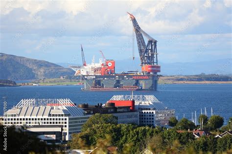 Stavanger Norway July Sleipnir Heerema Crane Ship In