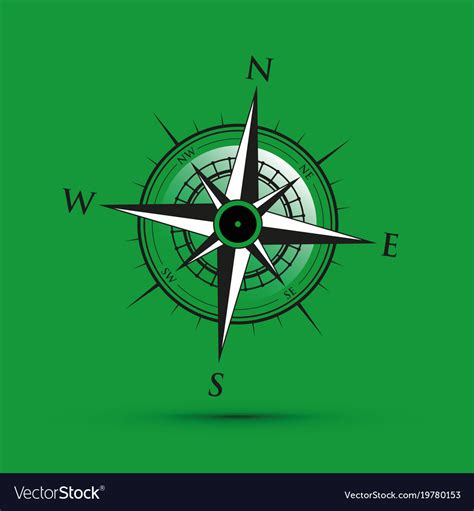 Green Compass Royalty Free Vector Image Vectorstock