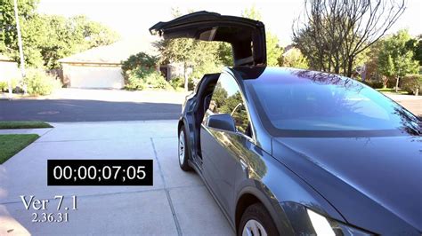 Tesla Model X V80 Fwd Door Open Close Speed Test Youtube