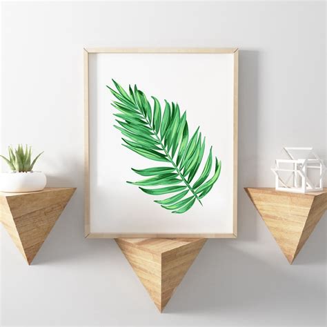 Roommates watercolor palm trees peel and stick giant wall decals. Watercolor Palm Tree Branches Canvas Art Print Wall Decor , Tropical Plants Palm Leaves Canvas ...