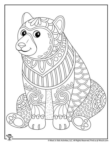 Bear Printable Coloring Page For Adults Woo Jr Kids Activities