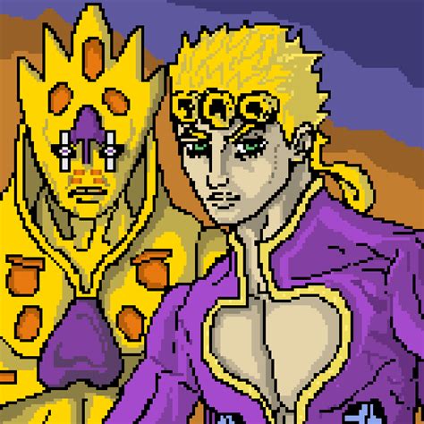 Fanart A Pixel Drawing Of Giorno And Golden Experience I Whipped Up
