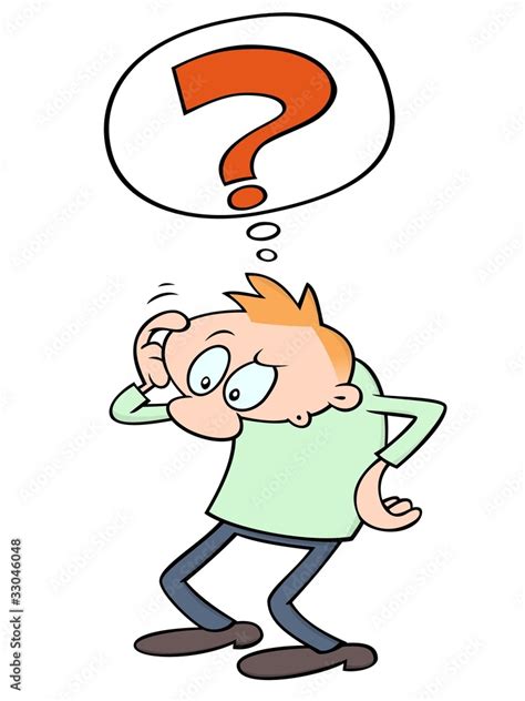 Confused Cartoon Guy Scratching His Head Stock Vector Adobe Stock