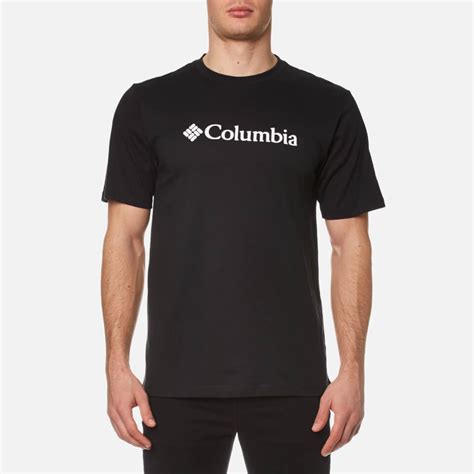 Columbia Mens Basic Logo T Shirt Black Clothing