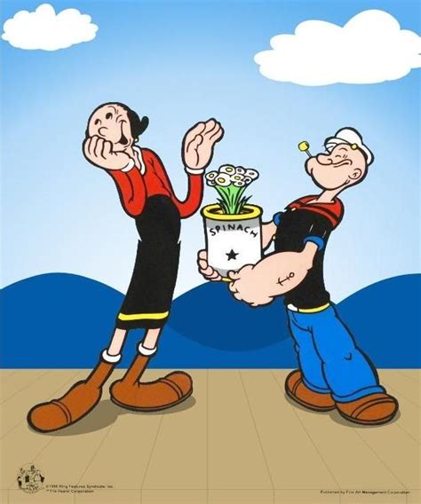 Popeye Spinach King Features Deluxe Sericel With Full Color Background