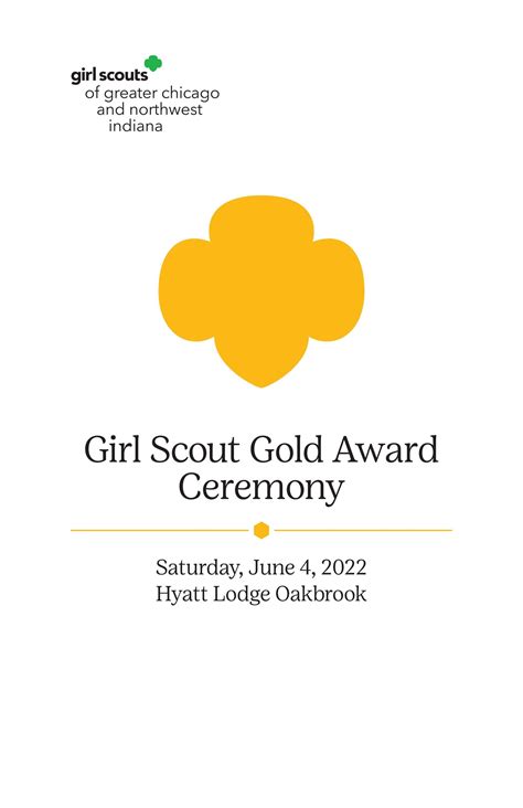 Gold Award Ceremony 2022 Program Book By Girl Scouts Of Greater Chicago And Northwest Indiana
