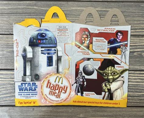 2008 Mcdonalds Happy Meals Box Star Wars Clone Wars C 3po R2 D2 Droids