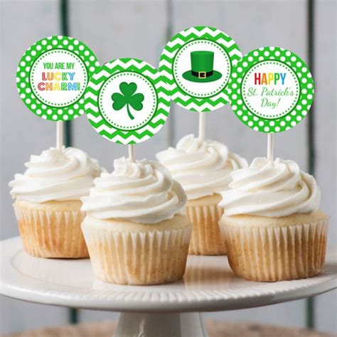 Printable St Patrick S Day Cupcake Toppers By The Pitter Patter Press