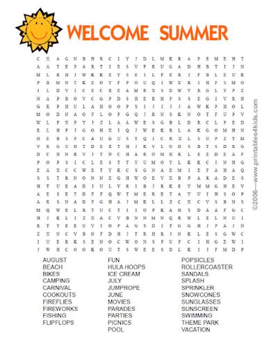 35 Free Printable Summer Word Search Pdf For Fun 2020
