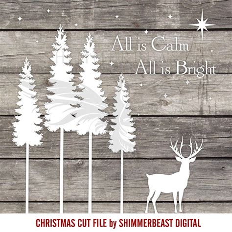 Christmas Svg Cut File All Is Calm All Is Bright Svg Etsy