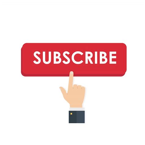 Subscribe Button With Hand Clicking It Premium Vector