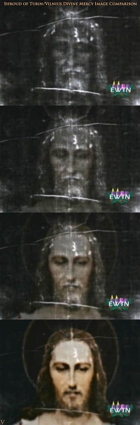 The Shroud Of Tourin Superimposed On The Vilnius Divine Mercy Image Divine Mercy Image Divine