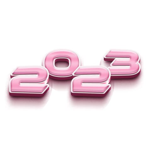 Pink 3d Text Effect Happy New Year 2023 12375813 Png