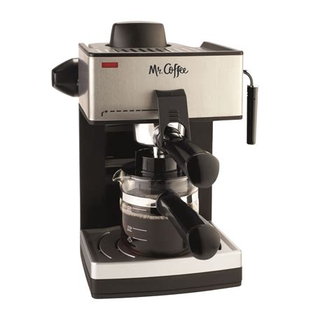 The machine shuts down automatically after the brew so the user can simply walk off with the cup of coffee in hand without worrying about shutting it down manually. Mr. Coffee 4-Cup Steam Espresso Machine Black - Appliances ...