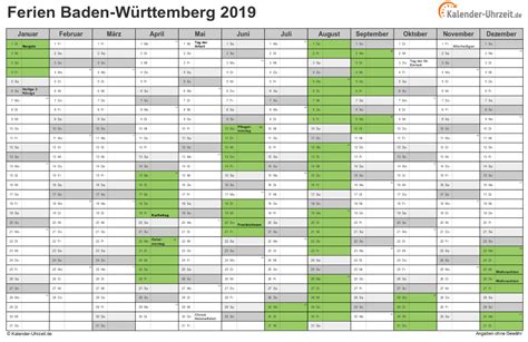2 seiten, 6 monate pro seite. Ferienkalender Baden-Württemberg 2019 | Ferien kalender, Kalender, Ferien