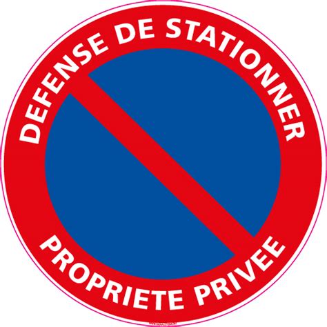 Panneau signalant un stationnement interdit sur la chaussée et l'accotement. PANNEAU DÉFENSE DE STATIONNER, PROPRIÉTÉ PRIVÉE (L0004)
