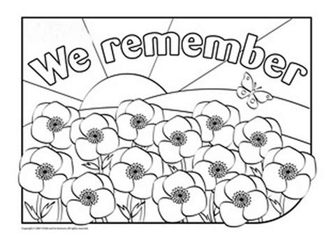 Remembrance Day Poppies Coloring Page Sketch Coloring Page