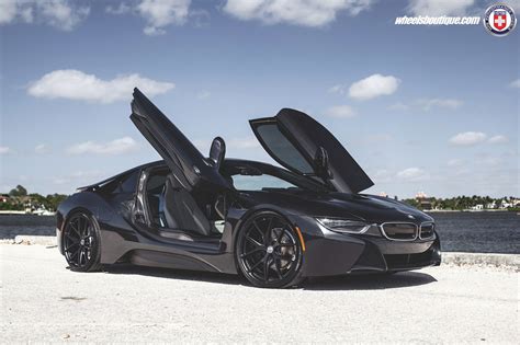 Blacked Out Bmw I8 Looks Stealthy With Hre Wheels Carscoops Bmw I8