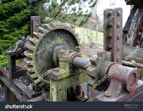 Gears Of An Old Water Wheel Mill Stock Photo 53445202