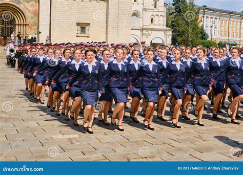 cadets of the moscow border institute of the fsb of russia participate in a parade on moscow`s