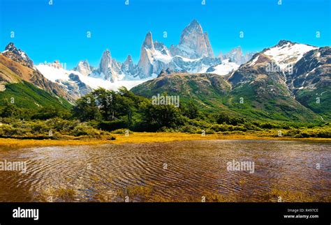 Beautiful Landscape With Mt Fitz Roy In Los Glaciares National Park